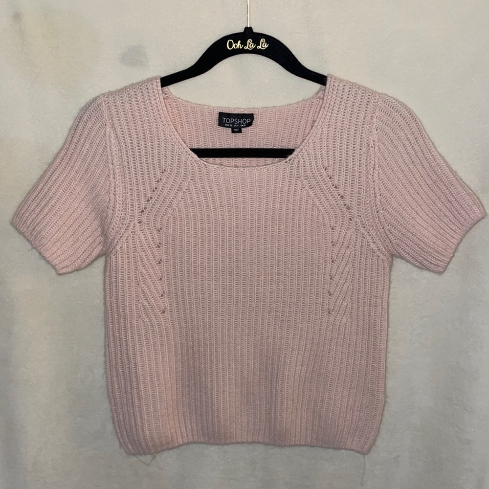 Top Shop Pink Crop Top Sweater